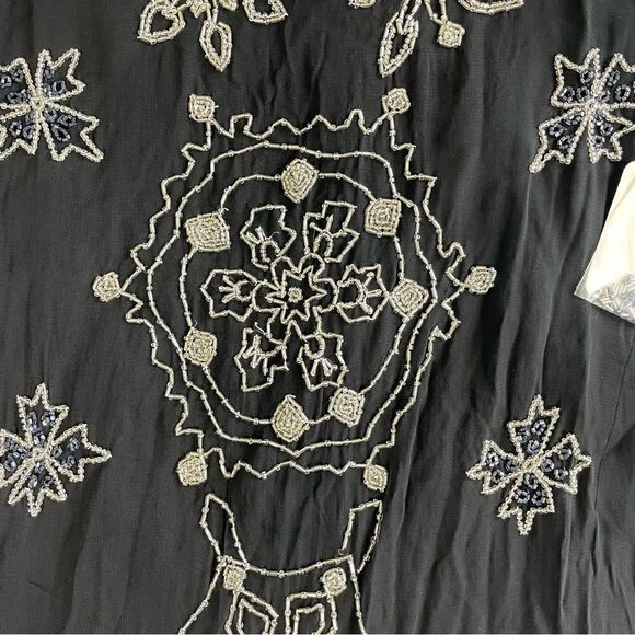 Sandy Starkman Vintage Beaded Semi Sheer Double Layer Blouse Women’s Size Large - Picture 2 of 9